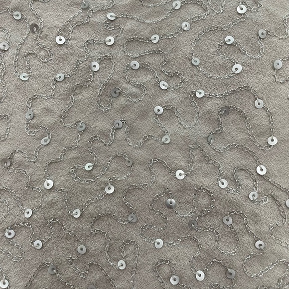 Due Per Due cream embellished silk tank Top with straps. Size 6 - Picture 3 of 5